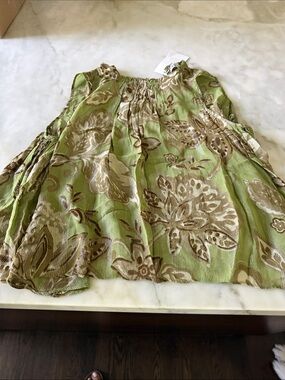 Zara Green and Brown Floral Sleeveless Top